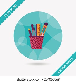 Pen Holder flat icon with long shadow,eps10