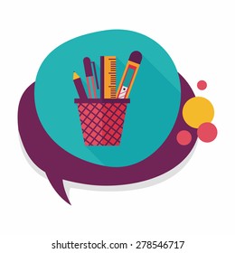 Pen Holder flat icon with long shadow,eps10