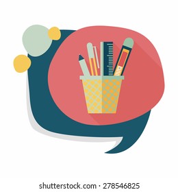 Pen Holder flat icon with long shadow,eps10