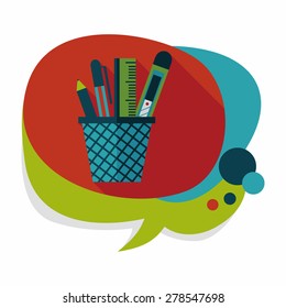 Pen Holder flat icon with long shadow,eps10