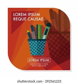 Pen Holder flat icon with long shadow,eps10