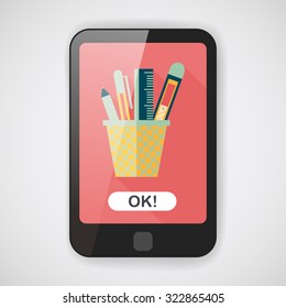 Pen Holder flat icon with long shadow,eps10