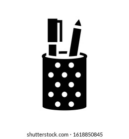 Pen holder icon, vector graphics