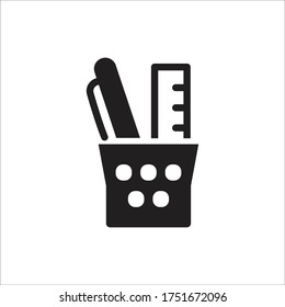 Pen holder icon (Vector illustration)