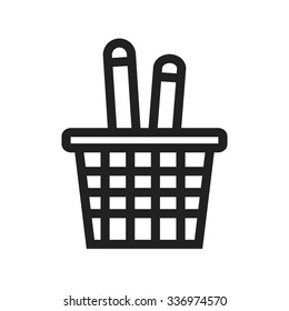 Pen, holder, pencil icon vector image. Can also be used for office. Suitable for web apps, mobile apps and print media.