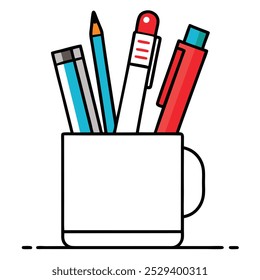 Pen Holder Vector Art Collection.