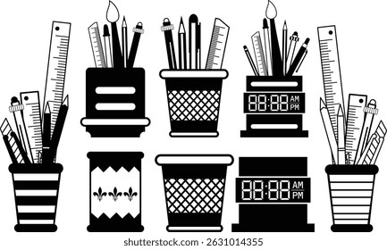 Paquete de Vector del sostenedor de la pluma, Clipart, silueta, Vector, iconos, ilustración, diseño.