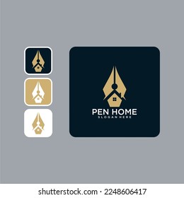 pen home logo design template