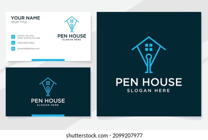Pen house logo suitable for company with business card template