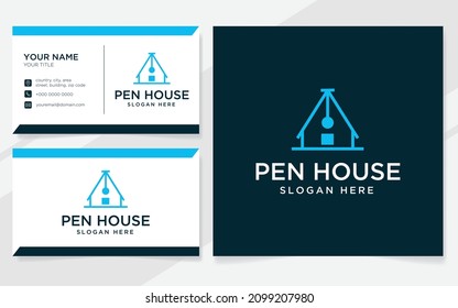 Pen house logo suitable for company with business card template