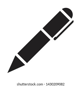 Pen icon. Pen black isolated vector illustration.