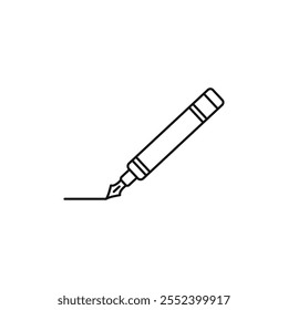 Pen icon black and white vector outline sign