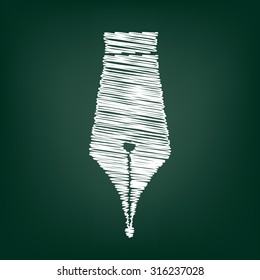 Pen icon with chalk effect 