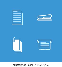 Pen icon. collection of 4 pen filled and outline icons such as stapler, paper. editable pen icons for web and mobile.