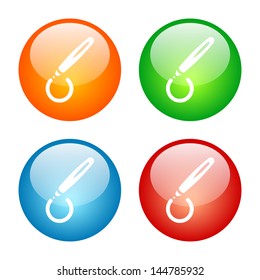 Pen Icon Colorful Glass Button Icon Set.  Vector format, colors can be adjusted easily.