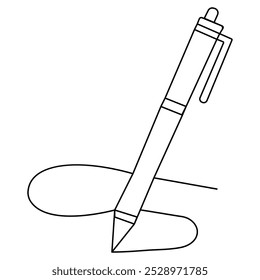 Ícone de caneta desenho contínuo de uma linha esboço ilustração vetorial 