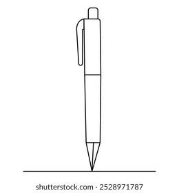Pen icon  continuous one line drawing outline vector illustration 