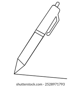 Pen icon  continuous one line drawing outline vector illustration 