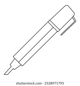Icono de pluma Ilustración vectorial de contorno de dibujo de una línea continua 