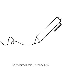 Icono de pluma Ilustración vectorial de contorno de dibujo de una línea continua 