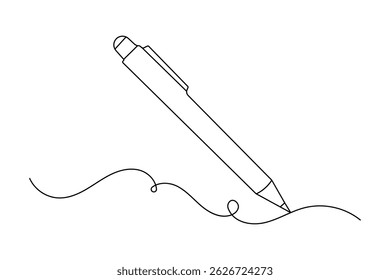  Pen icon continuous one line drawing Minimalist outline vector design