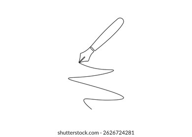  Pen icon continuous one line drawing Minimalist outline vector design