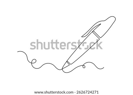  Pen icon continuous one line drawing Minimalist outline vector design