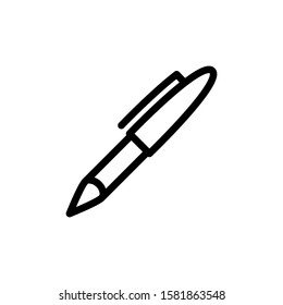 Pen icon design template, outlined style, editable stroke
