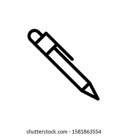 Pen icon design template, outlined style, editable stroke