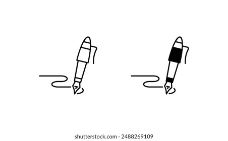 Pen icon design with white background stock illustration
