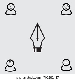 Pen icon, drawing vector illustration