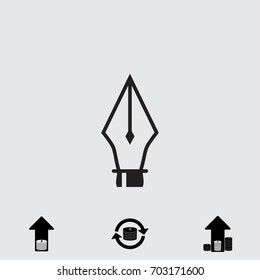 Pen icon, drawing vector illustration
