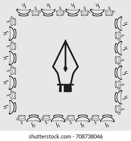 Pen icon, drawing vector illustration