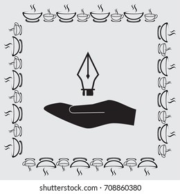 Pen icon, drawing vector illustration