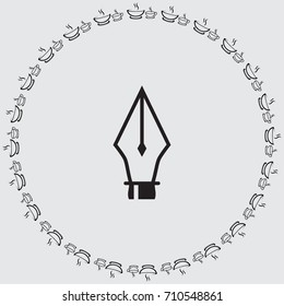 Pen icon, drawing vector illustration