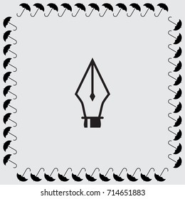 Pen icon, drawing vector illustration