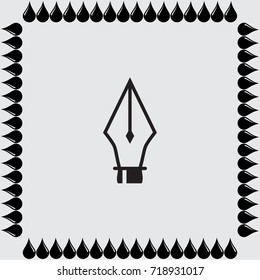 Pen icon, drawing vector illustration
