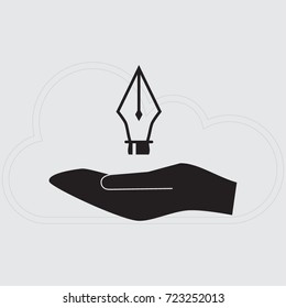 Pen icon, drawing vector illustration