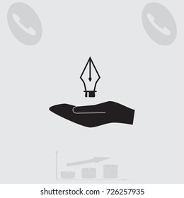 Pen icon, drawing vector illustration