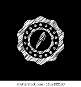 pen icon drawn on blackboard