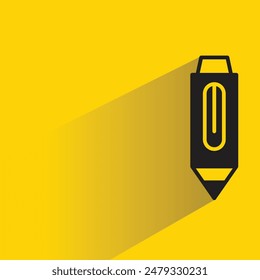 pen icon with drop shadow on yellow background