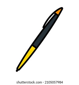 Pen Icon. Editable Bold Outline With Color Fill Design. Vector Illustration.