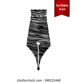 Pen icon with pen effect. Scribble icon for you design. 