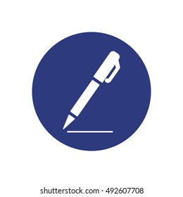 Pen  icon. Flat design.