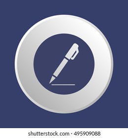 Pen  icon. Flat design.