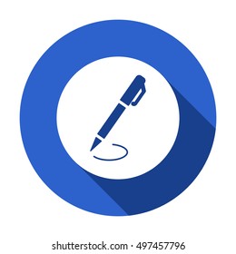 Pen  icon. Flat design.