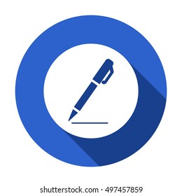 Pen  icon. Flat design.