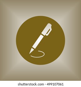 Pen  icon. Flat design.