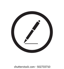 Pen icon. Flat design.
