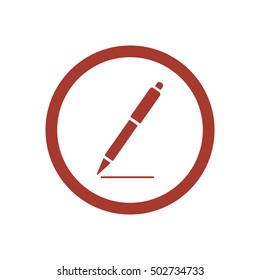 Pen icon. Flat design.